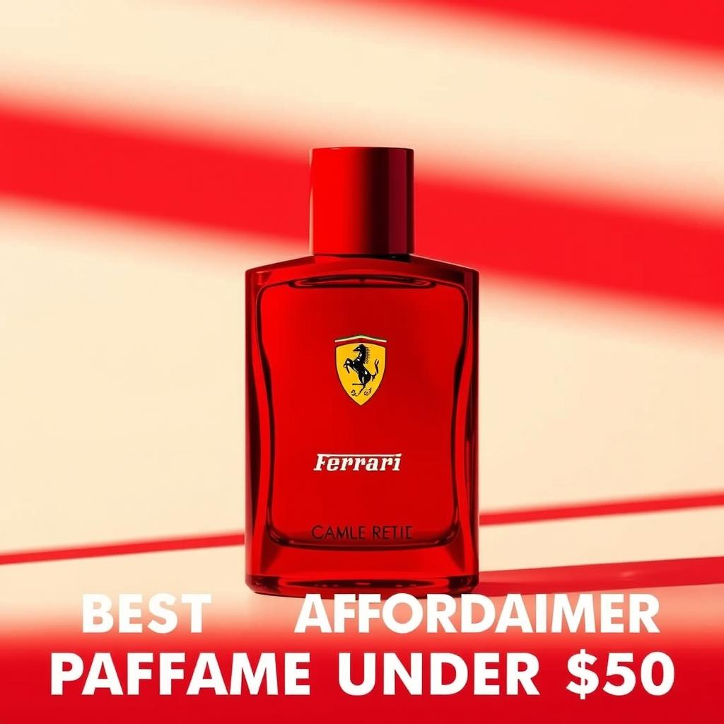 Ferrari Red cologne bottle with racing-inspired design